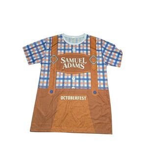 NWOT Samuel Adams Oktoberfest T Shirt Beer Mock Lederhosen Men's Small